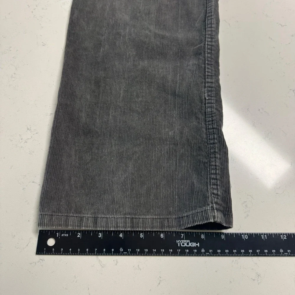 Eddie Bauer Corduroy Pants Mens 36x34 Gray Straight Leg Cotton 5-Pocket 0118